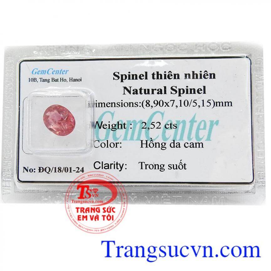 Viên đá Spinel hồng cam