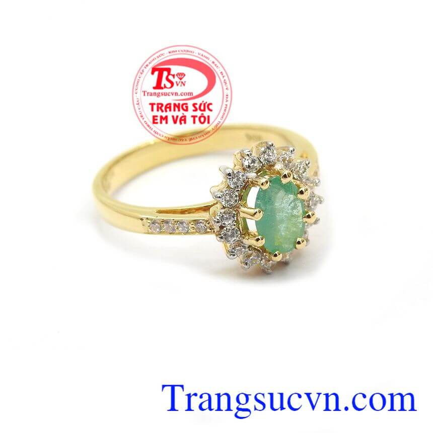 Nhẫn nữ đá quý emerald có giấy kiểm định, bảo hành 12 tháng, giao hàng nhanh trên toàn quốc
