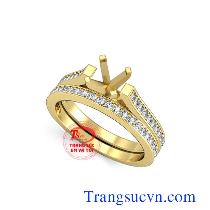 Vỏ nhẫn kim cương vàng đẹp
