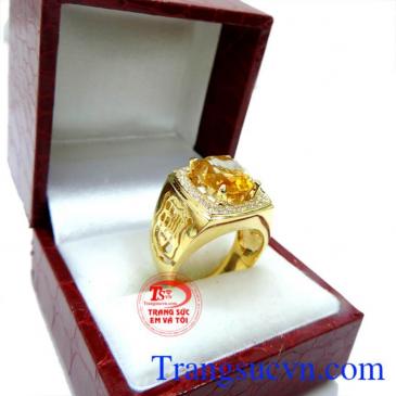 Nhẫn nam Citrine 14k