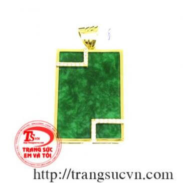 Mặt ngọc Jadeite bọc vàng tây