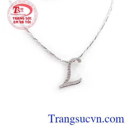 Mặt dây chữ L vàng trắng