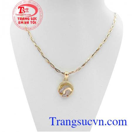 Bộ dây chuyền 18k sang trọng là bộ sản phẩm vàng cao cấp, kiểu dáng trẻ trung, thanh lịch,Bộ dây chuyền 18k sang trọng