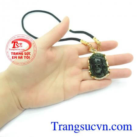 Mặt dây công giáo chạm khắc bọc vàng 14k