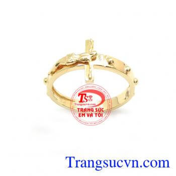 Nhẫn Thánh Giá Vàng Tây vàng 10k đẹp sáng bóng thương hiệu Em Và Tôi uy tín, chất lượng, giao hàng toàn quốc, chế tác theo yêu cầu khách hàng.