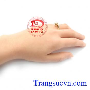 Nhẫn Nữ Đính Đá Đẹp vàng tây