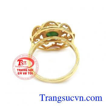 Nhẫn nữ vàng gắn đá quý ruby thiên nhiên dành cho phái đẹp, đeo hợp thời trang và quý phái