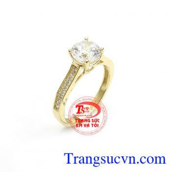 Nhẫn Nữ Vàng Korea Tinh Xảo nhập khẩu nguyên chiếc Hàn Quốc, đường nét mới lạ độc đáo, phù hợp phong cách thời trang phái đẹp