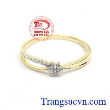 Nhẫn Nữ Korea Vàng Tây Đá Đẹp sản xuất theo công nghệ mới của Hàn Quốc