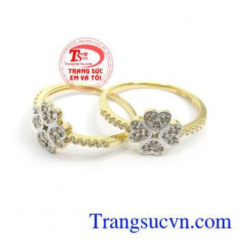Nhẫn Nữ Cỏ Bốn Lá May Mắn