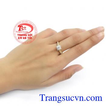 Nhẫn Vàng Hàn Quốc Đính Đá