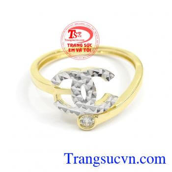 Nhẫn vàng Hàn Quốc cao cấp, Nhẫn Chanel Sang Trọng Nhập Khẩu chế tác công nghệ 3D, đường nét tinh xảo, sáng tạo, phù hợp phong cách thời trang phái đẹp mới