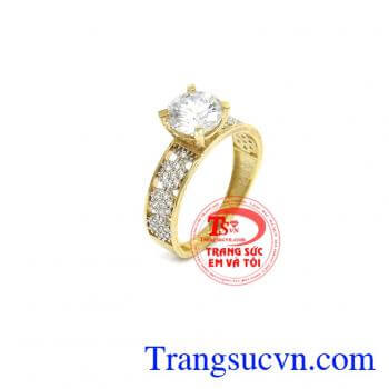 Nhẫn Nữ Vàng Tây Mới Lạ đính đá độc đáo, mang nét riêng cho sản phẩm, tạo nên cá tính riêng, phong cách thời trang ấn tượng cho phái đẹp
