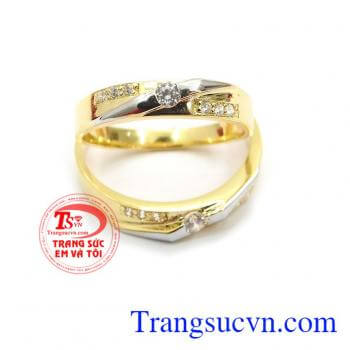 Nhẫn cưới vàng vàng tây đẹp sang trọng tinh tế cho đôi bạn trẻ