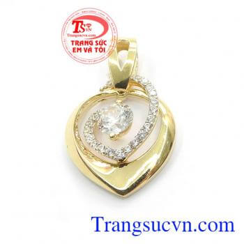 Mặt dây chuyền đẹp tinh tế là sản phẩm vàng sang trọng, thiết kế theo phong cách Hàn Quốc trẻ trung,tinh tế,Mặt dây chuyền đẹp tinh tế