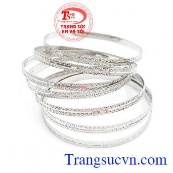 Vòng Tuần Vàng Trắng Tinh Xảo vàng 10k bền đẹp, sáng bóng.