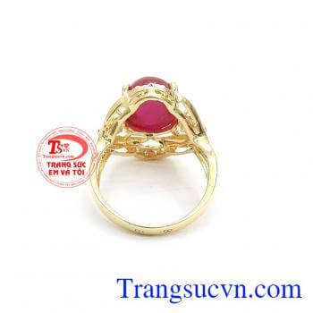 Nhẫn nữ vàng gắn đá quý ruby dành cho phái đẹp, đeo hợp thời trang và quý phái