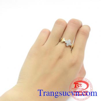 Nhẫn cỏ 4 lá may mắn