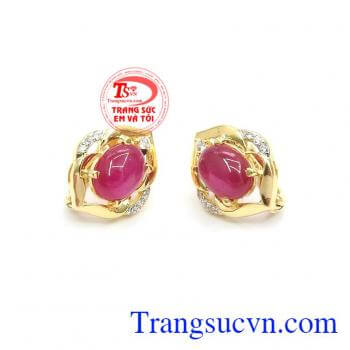 Hoa Tai Ruby Tinh Xảo