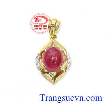 Mặt Dây Nữ Ruby Cá Tính vàng 10k đẹp xinh,Mặt Dây Nữ Ruby Cá Tính