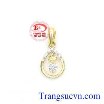 Mặt Dây Nữ Hàn Quốc Đính Đá vàng 10k bền đẹp thương hiệu Em Và tôi phân phối,Mặt Dây Nữ Hàn Quốc Đính Đá
