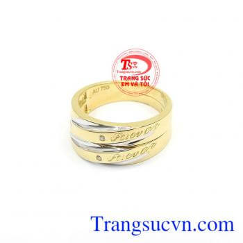 Nhẫn cưới vàng 18k chế tác công nghệ 3D tinh xảo, mới lạ cho tình yêu thăng hoa