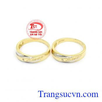 Nhẫn Cưới Forever vàng 18k kiểu dáng đẹp, chất lượng cao, nhẫn cưới vàng tây