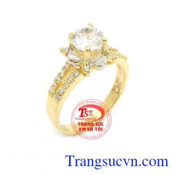 Nhẫn nữ đính đá sang trọng là sản phẩm chạm khắc 3D đẹp, sang trọng mang phong cách trẻ trung, xinh xắn