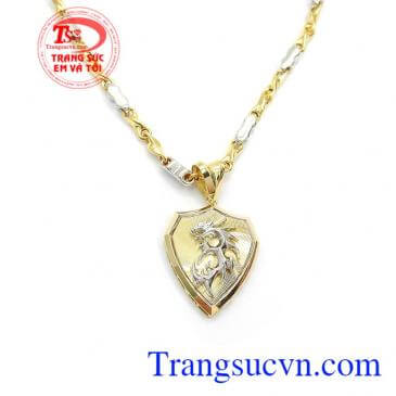 Mặt dây chuyền nam chạm khắc vàng 10k sáng bóng đảm bảo chất lượng hợp thời trang, sang trọng và phong thủy