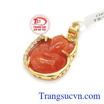 Mặt dây Hồ Ly chế tác đẹp, chất lượng cao thương hiệu Em Và Tôi uy tín, chất lượng,Mặt Dây Hồ Ly Bọc Vàng Phong Thủy