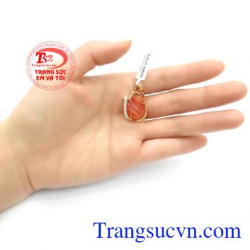 Thích hợp làm quà tặng cho người thân và bạn bè,Mặt Dây Hồ Ly Bọc Vàng Phong Thủy