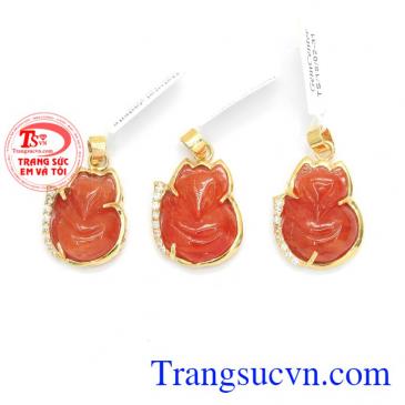 Mặt Dây Hồ Ly Bọc Vàng Phong Thủy