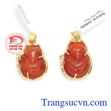 Mặt Dây Hồ Ly Phỉ Thúy Bình An