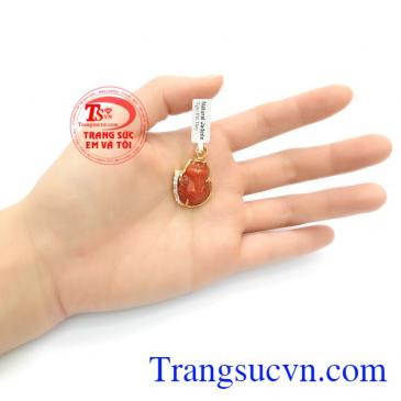 Thích hợp làm quà tặng cho người thân và bạn bè,Mặt Dây Hồ Ly Phỉ Thúy Bình An