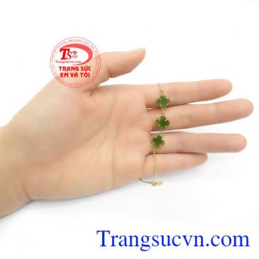 Lắc Chân Cẩm Thạch Vàng Tươi 