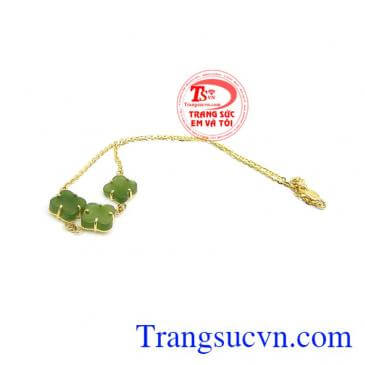 Lắc chân gắn đá Cẩm Thạch thiên nhiên cao cấp, là món quà tuyệt vời dành tặng người bạn yêu thương.