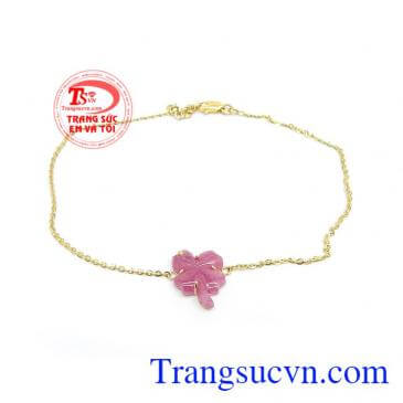 Lắc Chân Nữ Vàng Ruby