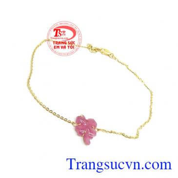 Lắc Chân Nữ Vàng Ruby vàng 10k sang trọng quý phái, kiểu dáng thiết kế mới lạ, độc đáo,