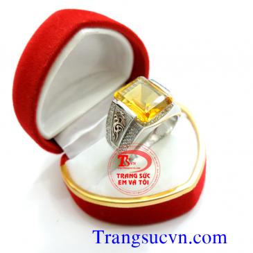 Nhẫn Citrine vàng tây 14k