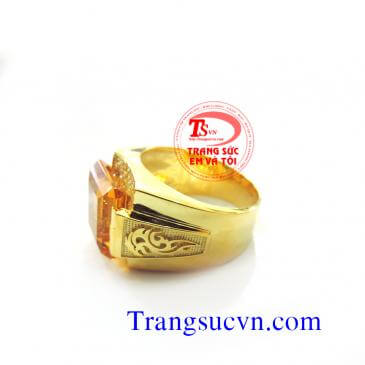 Nhẫn nam vàng Citrine