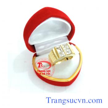 Nhẫn nam topaz trắng