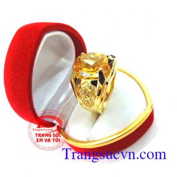 Nhẫn nam vàng 18k Citrine