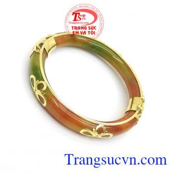 Vòng Cẩm thạch bọc vàng 10k, Vòng Bọc Vàng Cẩm Thạch May Mắn trong phong thủy mang lại may mắn trong cuộc sống