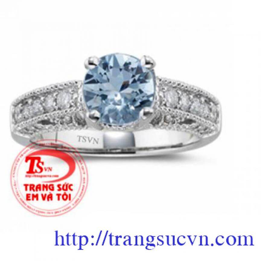 Nhẫn Aquamarine tinh tế