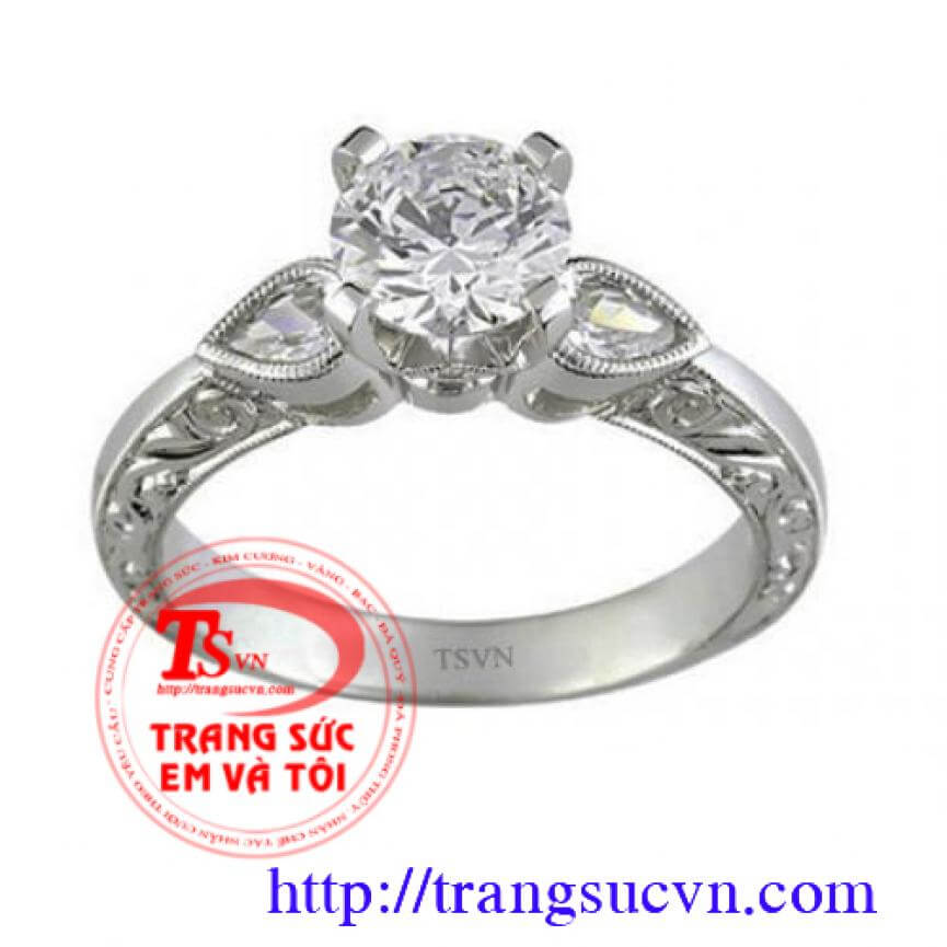 Nhẫn nữ gắn kim cương mới