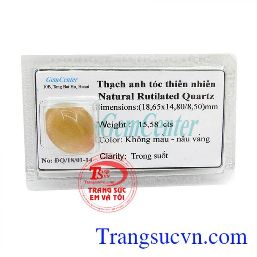 Viên thạch anh tóc vàng nâu