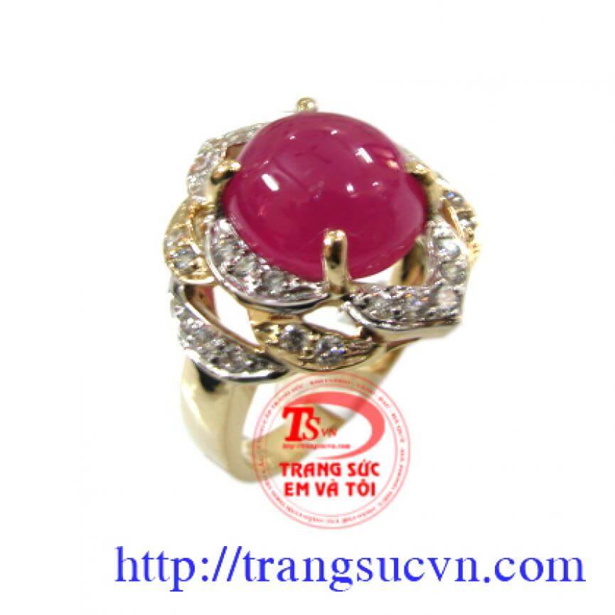 Nhẫn nữ ruby thiên nhiên mới