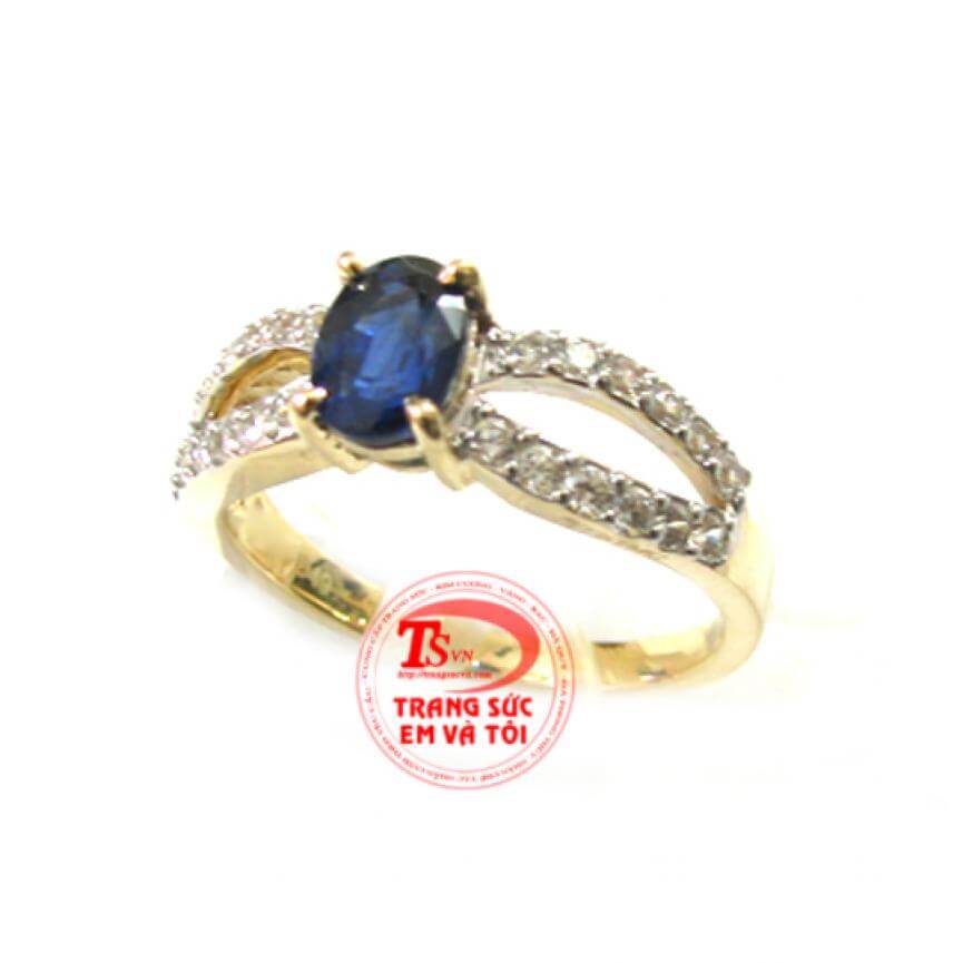 Nhẫn Nữ Sapphire sáng bóng