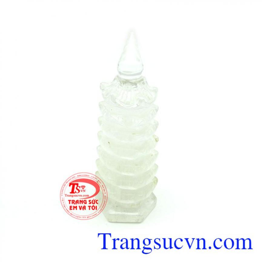 Tháp văn xương-thạch anh trắng 15cm
