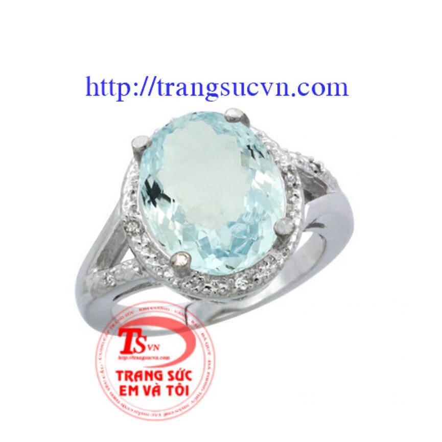 Nhẫn nữ vàng topaz thiên nhiên